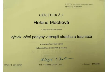 Výcvik oční pohyby v terapii strachu a traumata