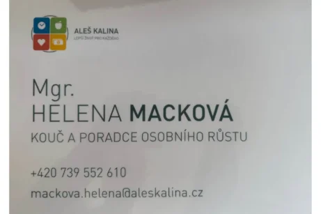 Certifikát Kouč a poradce osobního růstu Kalina