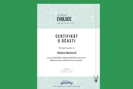 Certifikát Vědomá evoluce